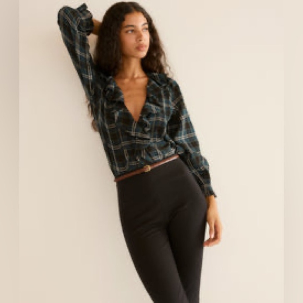 Doen Hardy Top in Amble Plaid, Size Medium